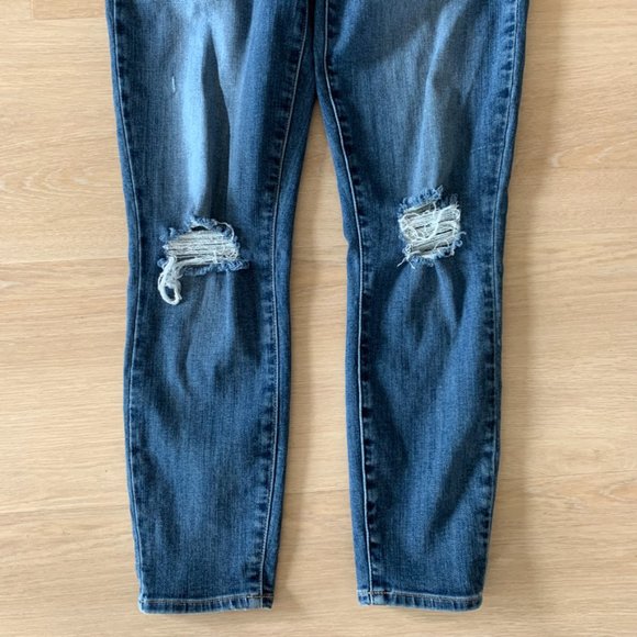 PAIGE Verdugo Crop Ankle Skinny Jeans Spence Destructed – Blue, Size 28 - Picture 3 of 15